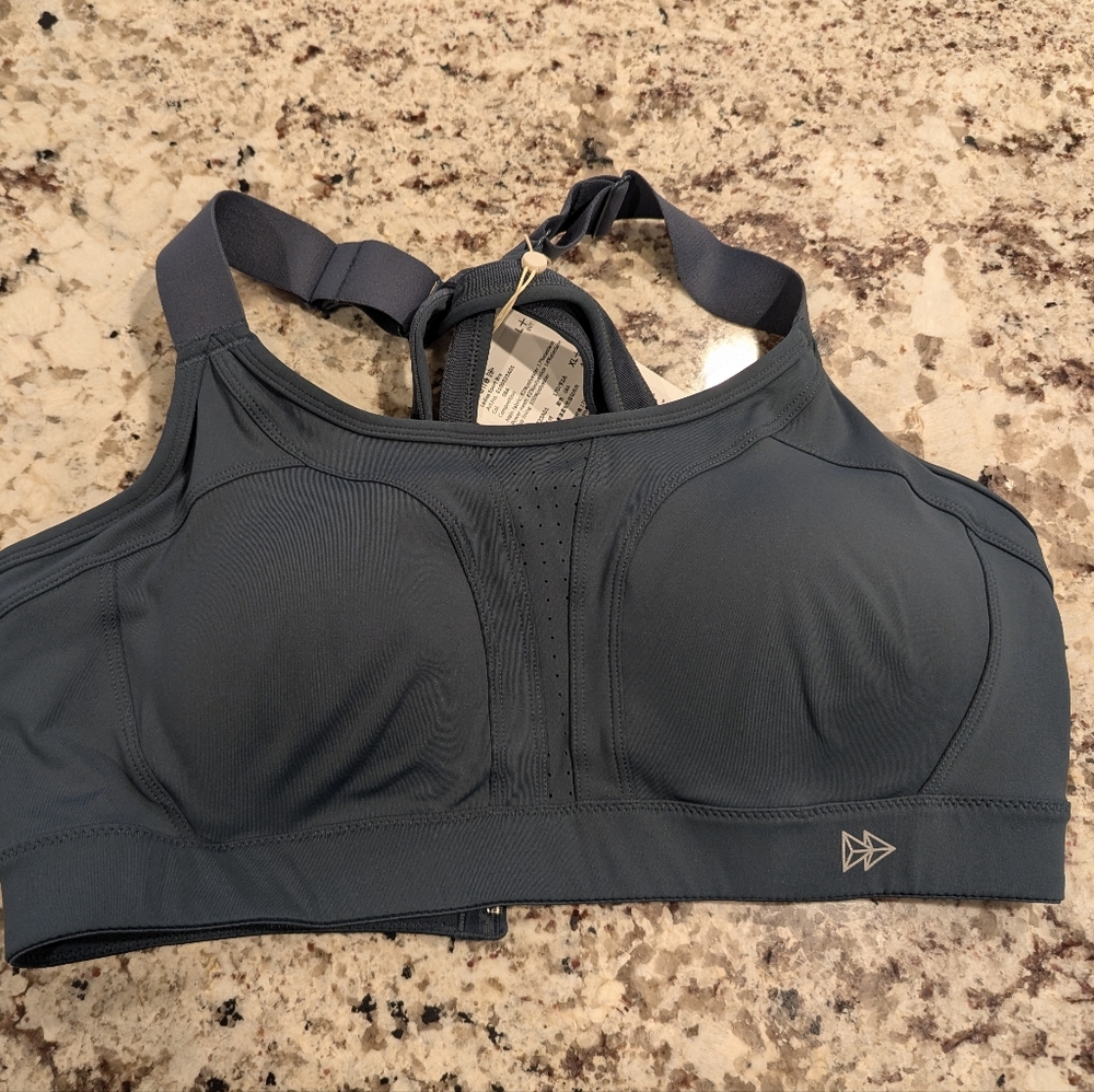 Yvette Sports Bra High Impact Adjustable Criss Cross Back, Full Support for Larg